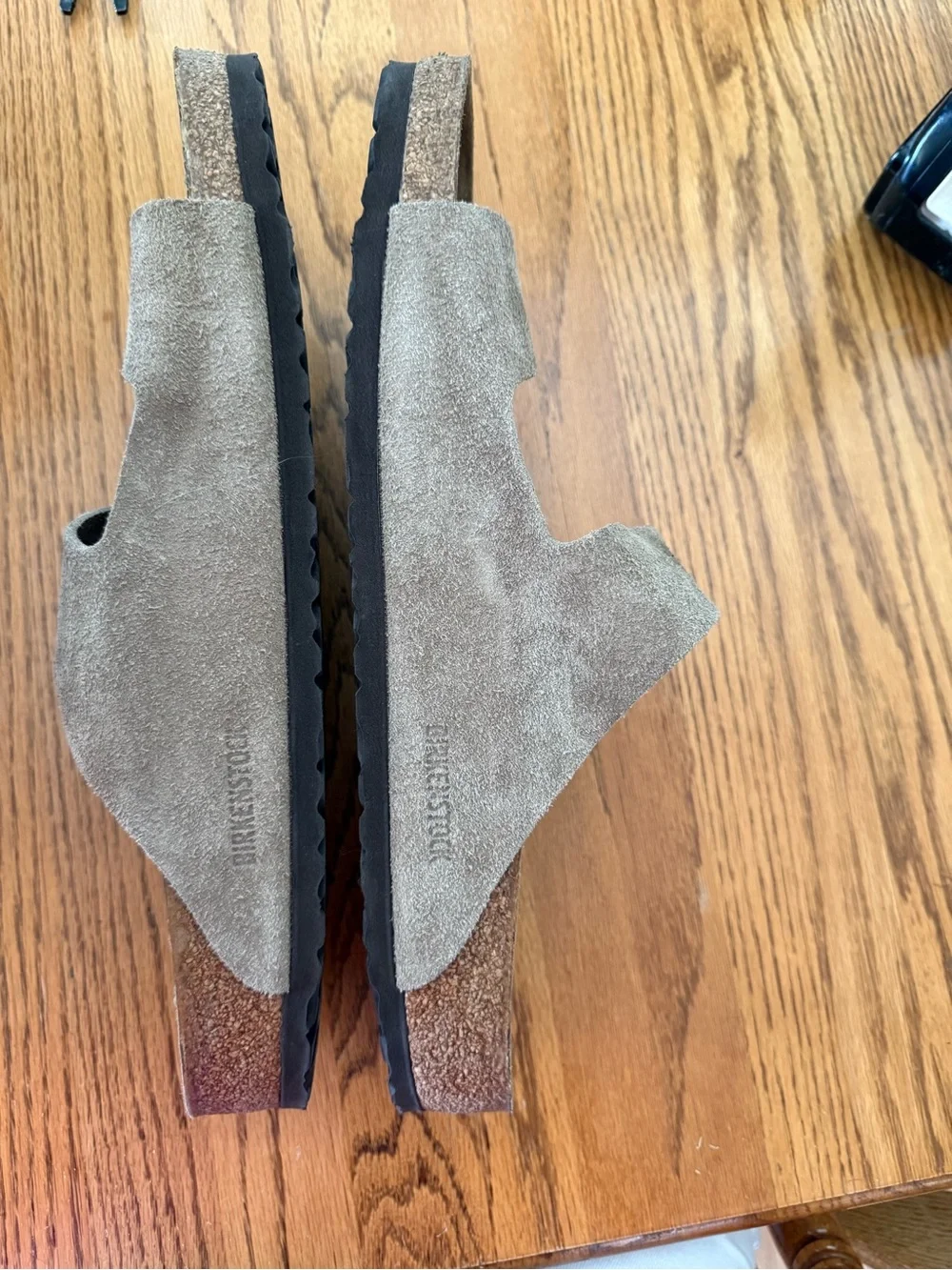 Birkenstock men’s Size 16 Suede Double-Strap Sandals in Taupe Gray